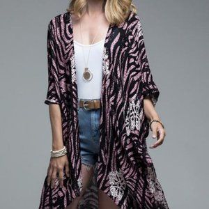 Floral & Zebra print Kimono